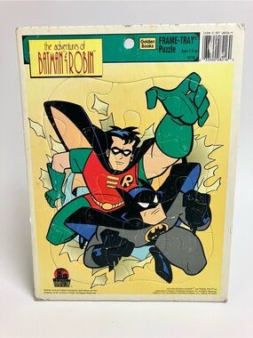 Vintage Batman & Robin 1995 Frame-Tray Puzzle Gold Books DC Comics 90s